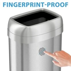 ITouchless Dual-Deodorizer Open-Top Stainless Steel Trash Can With No Lid, Brushed, 16 Gal. (OL16STV) -Kleenex Shop sp132773819 s7