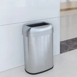 ITouchless Dual-Deodorizer Open-Top Stainless Steel Trash Can With No Lid, Brushed, 13 Gal. (OL13STV) -Kleenex Shop sp132773875 s7