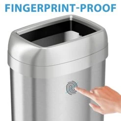 ITouchless Dual-Deodorizer Open-Top Stainless Steel Trash Can With No Lid, Brushed, 13 Gal. (OL13STV) -Kleenex Shop sp132773876 s7