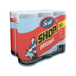 Scott Paper Shop Towel, Blue, 55 Sheets/Roll, 6 Rolls/Pack, 4 Packs/Carton (75180CT)