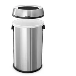 Alpine Industries Stainless Steel Trash Can With No Lid, Silver, 17 Gal. (470-65L)