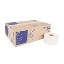 Tork Advanced Mini-Jumbo Roll Bath Tissue, Septic Safe, 2-Ply, White, 3.48" X 751 Ft, 12 Rolls/CT