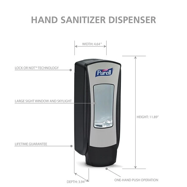 PURELL ADX-12 Hand Sanitizer Dispenser, 40.6 Oz. (8828-06) 1 PURELL ADX-12 Hand Sanitizer Dispenser, 40.6 Oz. (8828-06)