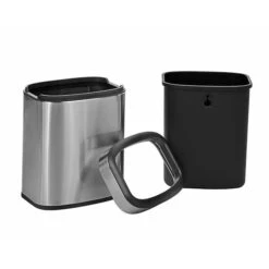 Alpine Industries Trash Can With Liner, 2.6 Gallon, Stainless Steel, Open Top (470-10L)