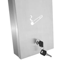 Alpine Industries Wall-Mounted Cigarette Disposal Tower, Outpost Outdoor Ashtray, Stainless Steel