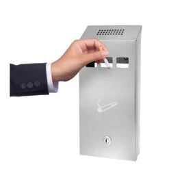 Alpine Industries Wall-Mounted Cigarette Disposal Tower, Outpost Outdoor Ashtray, Stainless Steel -Kleenex Shop sp151321889 s7