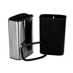 Alpine Industries Trash Can With Liner, 10.5 Gallon, Stainless Steel, Open Top (470-40L)