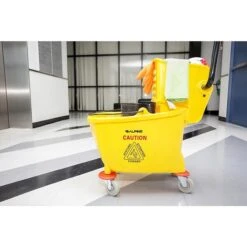 Alpine Industries 36 Qt. Yellow PVC Mop Bucket With Side Wringer 2 Pack -Kleenex Shop sp151322164 s7