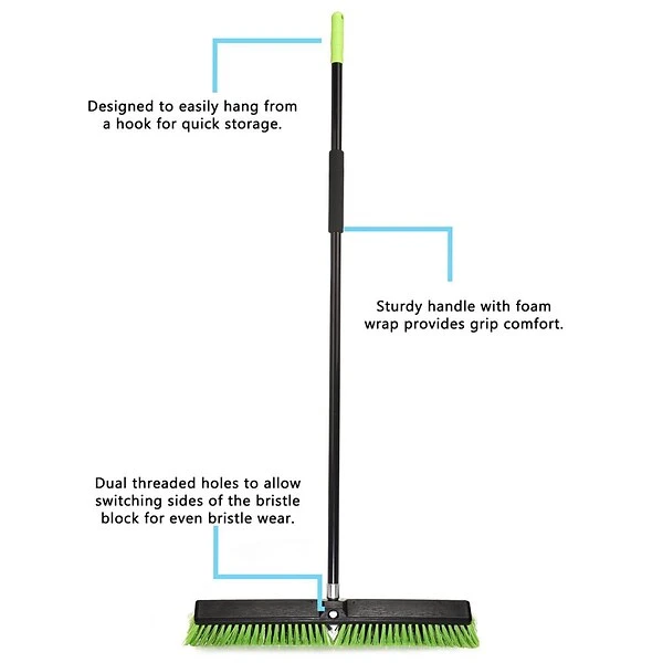 Alpine Industries 18" Green Multi-Surface Push Broom, (2-Pack) 4 Alpine Industries 18" Green Multi-Surface Push Broom, (2-Pack) - Image 4