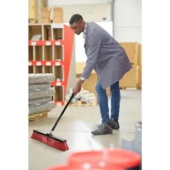 Alpine Industries 18" Red Smooth Surface Push Broom, (2-Pack) -Kleenex Shop sp151599477 s7