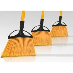 Alpine Industries 10" Yellow Fiberglass Smooth Surface Angle Broom (3-Pack)
