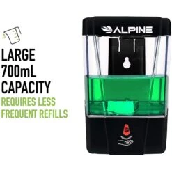 Alpine Industries Automatic Gel Hand Sanitizer Dispenser And Liquid Soap Dispensing, 23 Oz, Black
