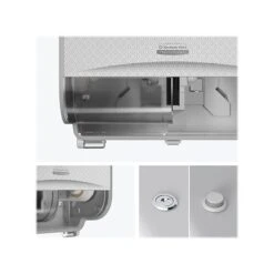 Kimberly-Clark Professional ICON Coreless 2-Roll Horizontal Toilet Paper Dispenser With Faceplate, Silver Mosaic (53698)