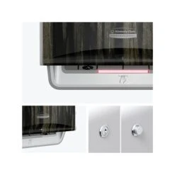 Kimberly-Clark Professional ICON Automatic Roll Towel Dispenser With Faceplate, Brushed Gray/Ebony Wood Grain (58750)