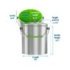 ITouchless 1.6-Gallon Indoor Compost Bin, Silver/Green (CB06OT)