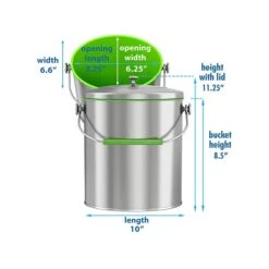 ITouchless 1.6-Gallon Indoor Compost Bin, Silver/Green (CB06OT)