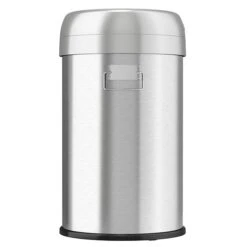 ITouchless Stainless Steel 13 Gallon Dual-Deodorizer Round Open Top Trash Can