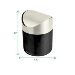 Mind Reader Stainless Steel Desktop Trash Can, Black (GARBASK-BLK) -Kleenex Shop sp169019935 s7