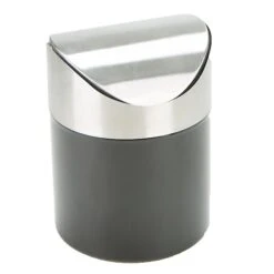 Mind Reader Stainless Steel Desktop Trash Can, Black (GARBASK-BLK) -Kleenex Shop sp169019939 s7