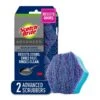 Scotch-Brite® Scrub Dots Advanced Non-Scratch Sponge Scrubbers, Blue, 2/Pack (SDA-2)