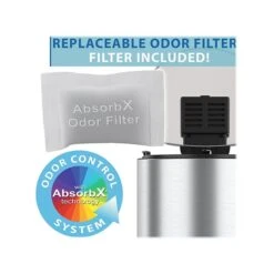 ITouchless SoftStep Semi-Round Stainless Steel Step Trash Can With Hinged Lid, 2.91 Gallon (IP03DSS)