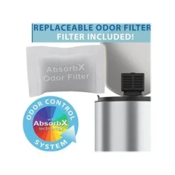 ITouchless SoftStep Round Stainless Steel Step Trash Can With Hinged Lid, 7.93 Gallon (IP08RSS)