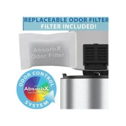 ITouchless SoftStep Semi-Round Stainless Steel Step Trash Can With Hinged Lid, 1.85 Gallon (IP02DSS)