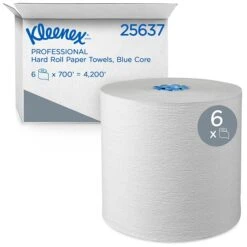 Kleenex Professional Recycled Hardwound Paper Towels, 1-ply, 700 Ft./Roll, 6 Rolls/Carton (25637)