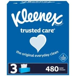 Kleenex Standard Facial Tissue, 2-Ply, 160 Sheets/Box, 3 Boxes/Pack (50219)