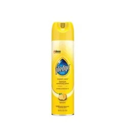 Pledge Furniture Polish, Lemon, 9.7 Oz Aerosol Spray, 6/Carton