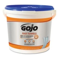 Gojo Fast Towels Hand Cleaning Towels, Cloth, 9 X 10, Fresh Citrus, Blue, 225/Bucket (GOJ629902EA)