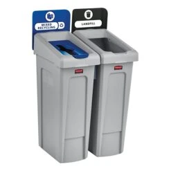 Rubbermaid Slim Jim Recycling Station 2 Stream Landfill/Mixed Recycling (2007914)