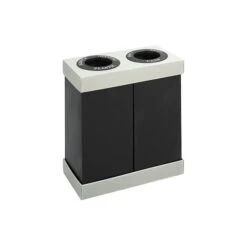 Safco At-Your-Disposal Indoor Recycling Container W/Lid, Black/Chrome Polyethylene, 56 Gal. (9794BL)