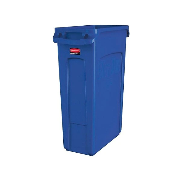 Rubbermaid Commercial Products Slim Jim Resin Recycling Container, 23 Gal., Blue (1956185) 1 Rubbermaid Commercial Products Slim Jim Resin Recycling Container, 23 Gal., Blue (1956185)