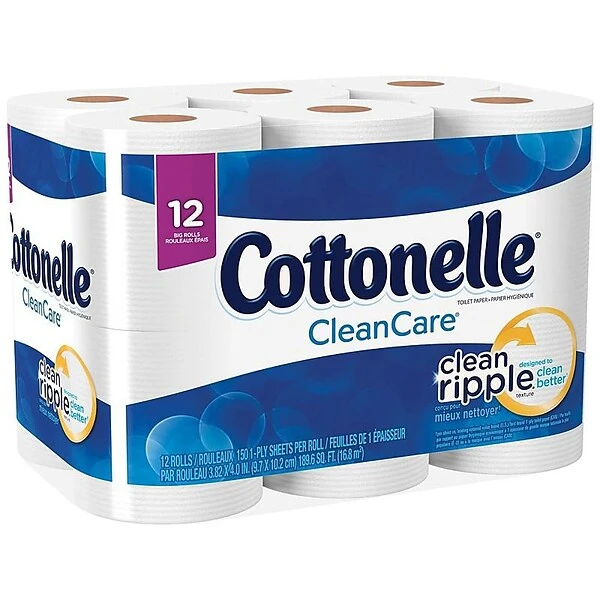 Cottonelle CleanCare 1-Ply Standard Toilet Paper, White, 150 Sheets/Roll, 12 Rolls/Pack (12456) 2 Cottonelle CleanCare 1-Ply Standard Toilet Paper, White, 150 Sheets/Roll, 12 Rolls/Pack (12456) - Image 2