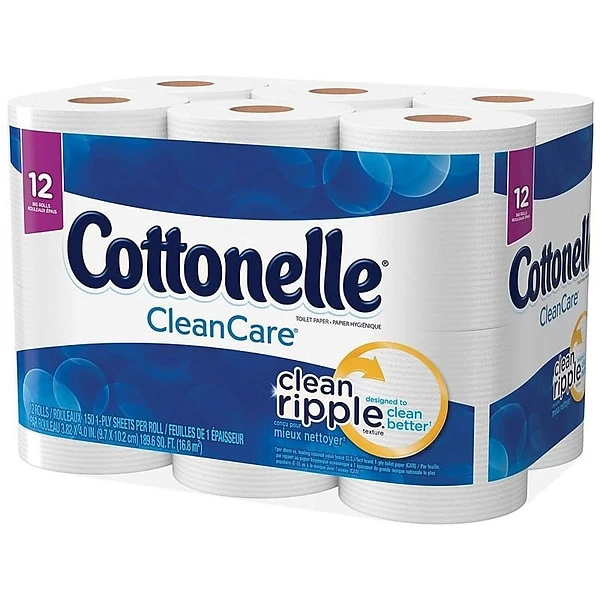 Cottonelle CleanCare 1-Ply Standard Toilet Paper, White, 150 Sheets/Roll, 12 Rolls/Pack (12456) 3 Cottonelle CleanCare 1-Ply Standard Toilet Paper, White, 150 Sheets/Roll, 12 Rolls/Pack (12456) - Image 3