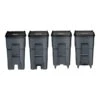 Rubbermaid BRUTE Rollout Outdoor Trash Can With Hinged Lid, Gray Plastic, 65 Gallon, Gray (FG9W2100GRAY)