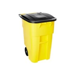Rubbermaid BRUTE Rollout Outdoor Trash Can W/Lid, Yellow Plastic, 50 Gal. (FG9W2700YEL) 8 Rubbermaid BRUTE Rollout Outdoor Trash Can W/Lid, Yellow Plastic, 50 Gal. (FG9W2700YEL) -Kleenex Shop sp44343418 s7