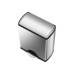 Simplehuman Commercial Products Stainless Steel Trash Can, 12.15 Gal., Silver/Black (CW1830)