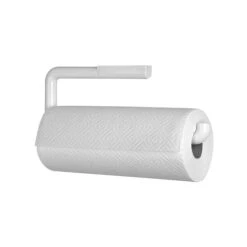 InterDesign Basic Plastic Kitchen Roll Paper Towel Holder, White (35001)