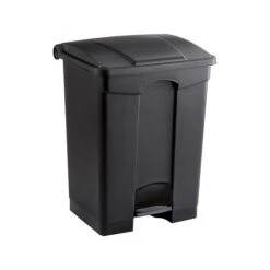 Safco Indoor Step Trash Can, Black Plastic, 17 Gal. (9922BL)