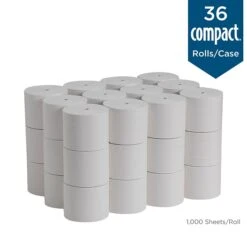 Compact Recycled Coreless Toilet Paper, 2-Ply, White, 1000 Sheets/Roll, 36 Rolls/Carton (19375) -Kleenex Shop sp50828274 s7