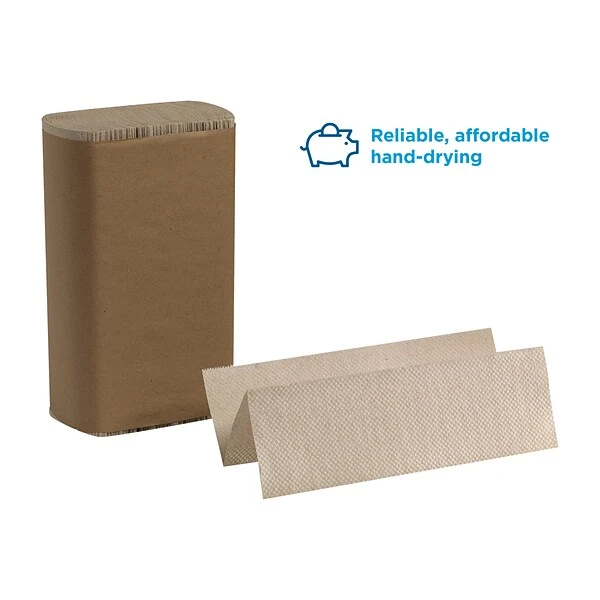 Pacific Blue Basic Recycled Multifold Paper Towel, 1-Ply, Brown, 250 Sheets/Pack, 16 Packs/Carton (23304) 2 Pacific Blue Basic Recycled Multifold Paper Towel, 1-Ply, Brown, 250 Sheets/Pack, 16 Packs/Carton (23304) - Image 2