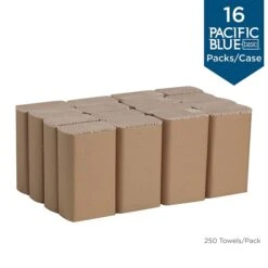 Pacific Blue Basic Recycled Multifold Paper Towel, 1-Ply, Brown, 250 Sheets/Pack, 16 Packs/Carton (23304) 6 Pacific Blue Basic Recycled Multifold Paper Towel, 1-Ply, Brown, 250 Sheets/Pack, 16 Packs/Carton (23304) -Kleenex Shop sp50896096 s7