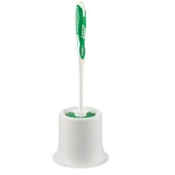 Libman Round Bowl Brush & Open Caddy 15"L Polypropylene, Green & White, 4/CT