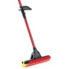 Libman Roller Mop With Scrub Brush, Steel Handle, 12"W Head, Red & Black, 4/Carton (0955)