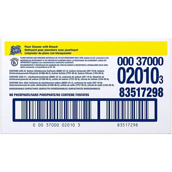 Spic And Span Floor Cleaner Packet With Bleach, 2.2 Oz., 45/Carton (02010) 1 Spic And Span Floor Cleaner Packet With Bleach, 2.2 Oz., 45/Carton (02010)