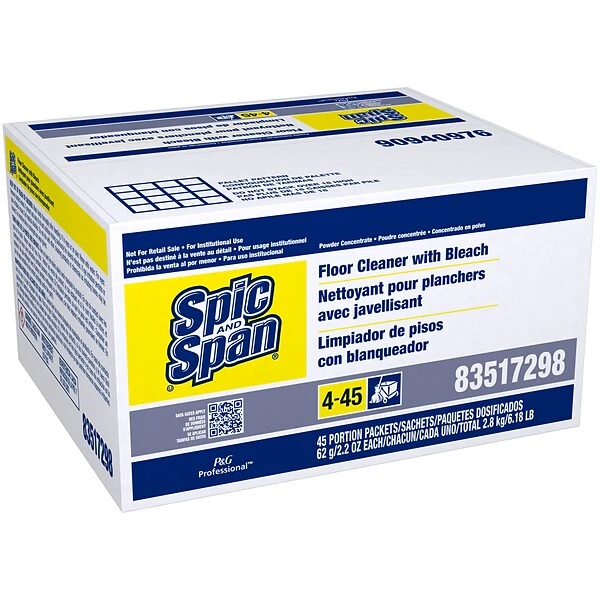Spic And Span Floor Cleaner Packet With Bleach, 2.2 Oz., 45/Carton (02010) 3 Spic And Span Floor Cleaner Packet With Bleach, 2.2 Oz., 45/Carton (02010) - Image 3