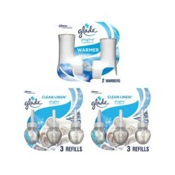 Glade® Glade PlugIns Scented Oil & Holders, Clean Linen, 0.67 Oz., 8/Pack (313803)