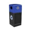 Commercial Zone PolyTec Series Recycle42 Polyethylene Trash Can With Lid, Black With Blue Lid, 42 Gal. (74615999)